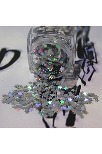 hbtasarim Tırnak Süsleme Işığı Yansıtan Parıltılı Yıldız Desenli Pul Nail Art