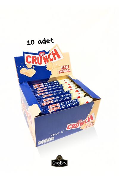 Nestle Crunch Pirinç Patlaklı Beyaz Çıtır Tablet Çikolata 70 Gr*10adet