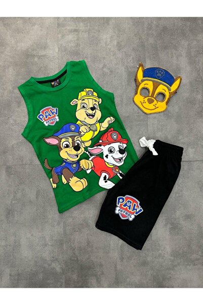 Genel Markalar Erkek Çocuk Paw petrol Yazlık Maskeli Şortlu Sıfır Kol Alt Üst...