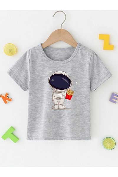 Machetta Tricou pentru copii, din bumbac, cu imprimeu astronaut de cartofi