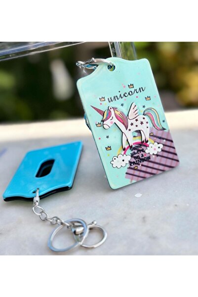 QUEEN AKSESUAR بطاقة عمل ثلاثية الأبعاد بألوان قوس قزح وحيد القرن - حقيبة مفا...