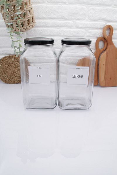 zezedesing Glass Jar Storage Container Black Lid 3000ML (UN-CANDY)