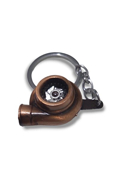 KDOT سلسلة مفاتيح معدنية للسيارة من النحاس المعتق مع شخصية توربو