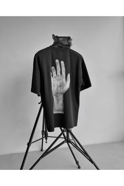 Rd Tricou oversize unisex negru cu imprimeu Pace Radjeanss
