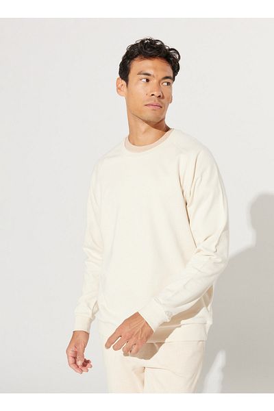 ALTINYILDIZ CLASSICS Ανδρικό φούτερ Hexagon Classics Crew Neck Ecru 4A5223200008