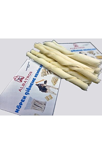 Genel Markalar En Kalın Jumbo Mega Kalın Sütlü Beyaz Burgu Çubuk 100 Adet Köpek Kemirme Çiğneme Kemiği