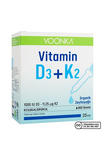 Voonka Vitamin D3 + K2 25 ml Drops - Unflavored