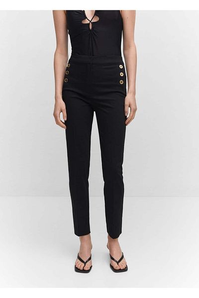 MANGO Woman Short-Legged Buttoned Trousers