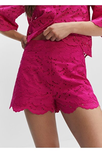 MANGO Woman Κεντημένο αλεξίπτωτο πλεκτό σορτς