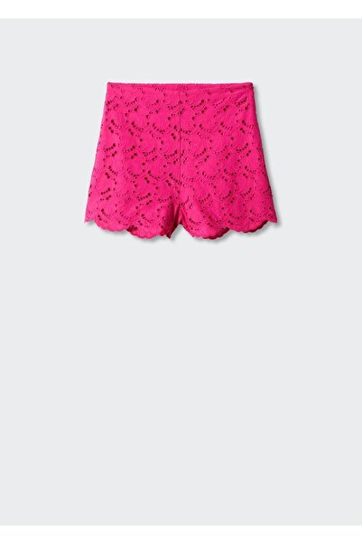 MANGO Woman İşlemeli ajur örgü şort