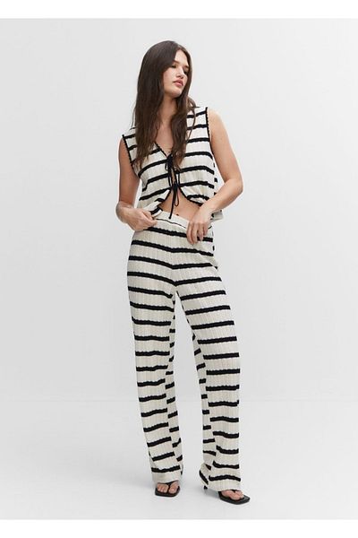 MANGO Woman Striped knitwear pants