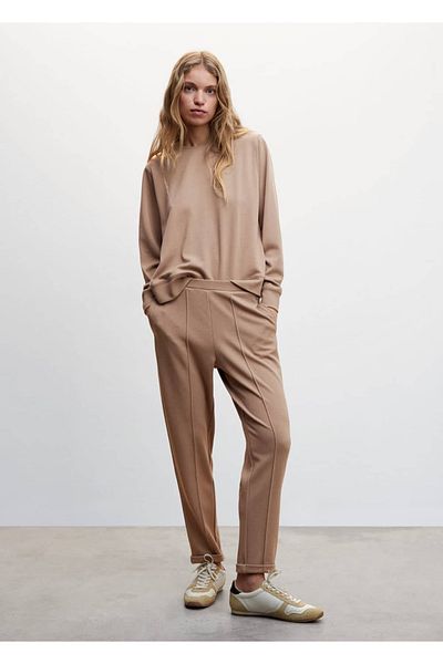 MANGO Woman Καφέ παντελόνι