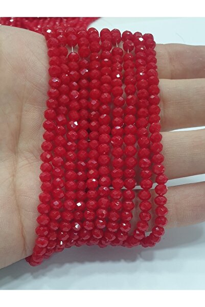 CRYSTALSHOP خرز كريستال - 4 ملم أحمر M (( 10 سلاسل ))