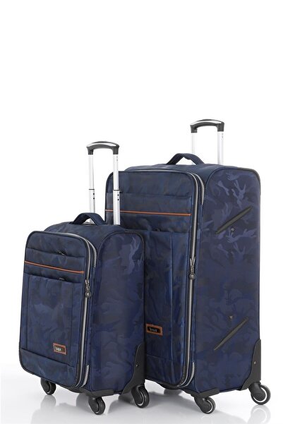 Baggaj Lüx Kumaş 2'li Valiz Seti Büyük & Küçük V121