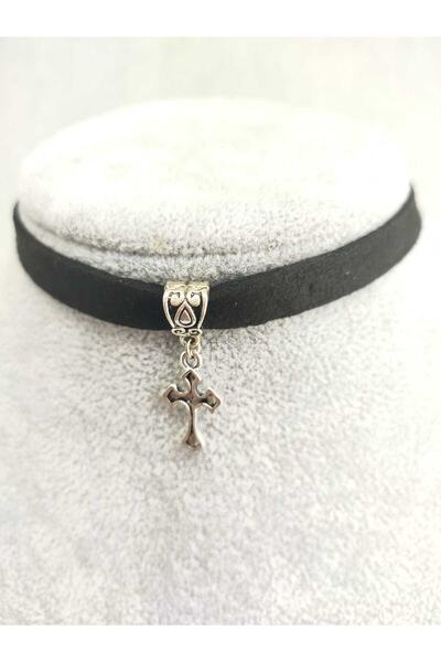 Fugusugu Vintage Cross Gothic Choker Kolye