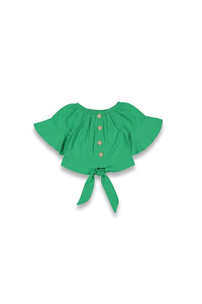 Panino Bürümcük Предна вратовръзка Flounce Sleeve Girl Crop 6-14 Years