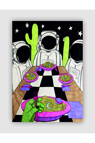 Aesthetic Hippie Wall Poster Astronaut Illustration