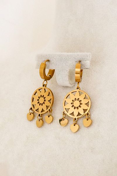 EUROMODA Specially Designed Gold and Silver Plated Steel Pendant Earrings
