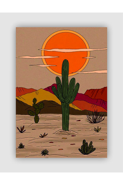 fırsatlar diyarı Aesthetic Hippie Duvar Posteri Kaktüs