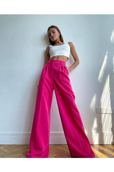 Miss Beyoğlu Παντελόνι palazzo με πλισέ