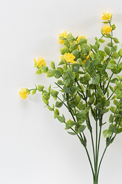 YAPAY ÇİÇEKÇİNİZ Sarı Renkli Yapay Dekor Yeşillik Demeti