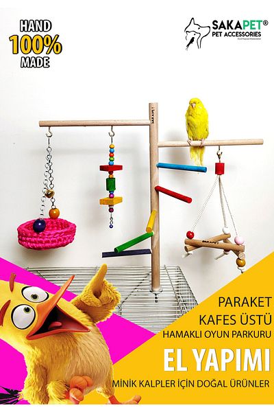 SAKAPET Cage with Hammock As06 - Budgie Fun Perch