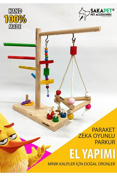 SAKAPET Hanging Swing Mini Budgie with Interactive Intelligence Game - Tunnek As07