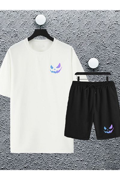 macklin Unisex Γυναικείες ανδρικές πολύχρωμες φόρμες με στάμπα με στάμπα μεγάλου μεγέθους και σορτς