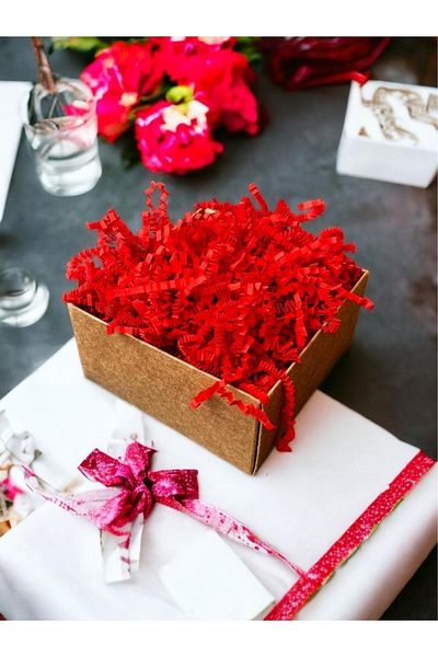 t tuğset etiket Shredded Scrap Paper Z Zigzag Pelur Scrap Paper 100 gr Red Color Ornament Filling Material Paper