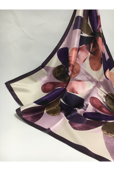 Onur Eșarfă din twill cu imprimare digitală cu flori geometrice (lilac)