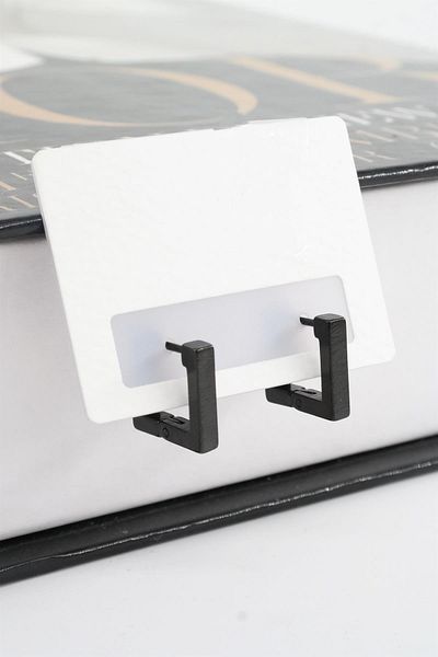 By Zeyna Aksesuar Women's 316 L Stainless Steel 1.5 cm Square Earrings