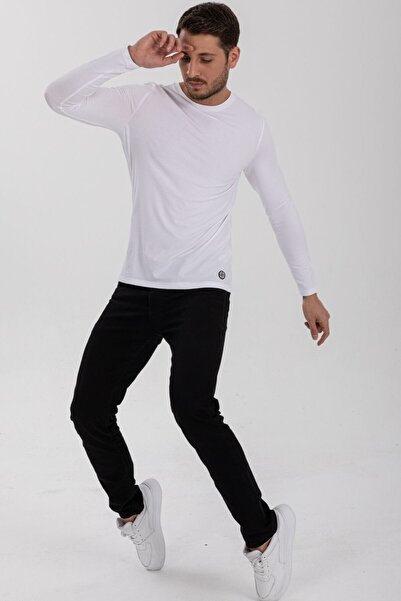 CLOSUS Yuvarlak Yaka Uzun Kollu Slim Fit Basıc