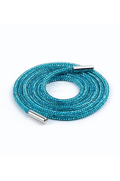 AiryFooT Crystal Stone Shiny Stone Shoelaces 100 cm 1 Pair (BLUE)