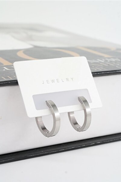 By Zeyna Aksesuar Women's 316 L Stainless Steel 2 cm Hoop Earrings