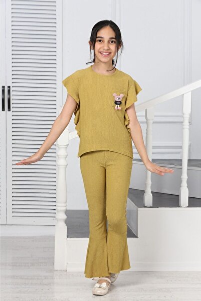 SARE TEKSTİL طقم بناتي مطوي مع طماق