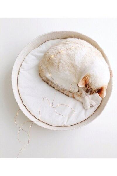 karelim home سلة للكلاب والقطط من إكرو ومنزل للنوم - 40x10