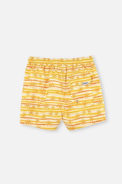 Dagi Ecrugelbe Seeshorts mit Sonnenaufdruck für Jungen