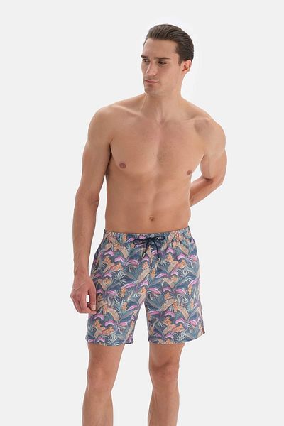 Dagi Geräuchert - Fuchsia Leaf Des. Mittlere Shorts