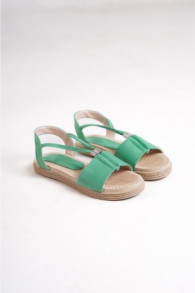 BAKGİY Green Suede Women's Sandals BG1010-123-0005
