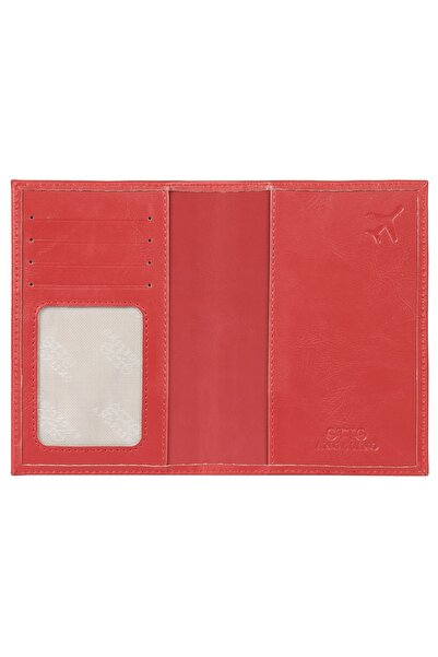 OttoAngelino Otto Angelino Leather Passport Case Wallet - Rfid Protected - Red