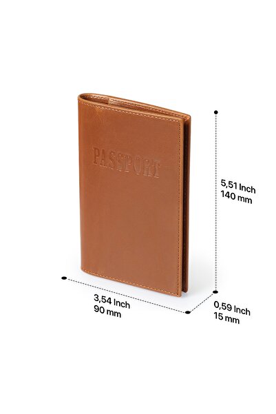 OttoAngelino Otto Angelino Δερμάτινο Πορτοφόλι θήκης διαβατηρίου - RFID Protected - Tan