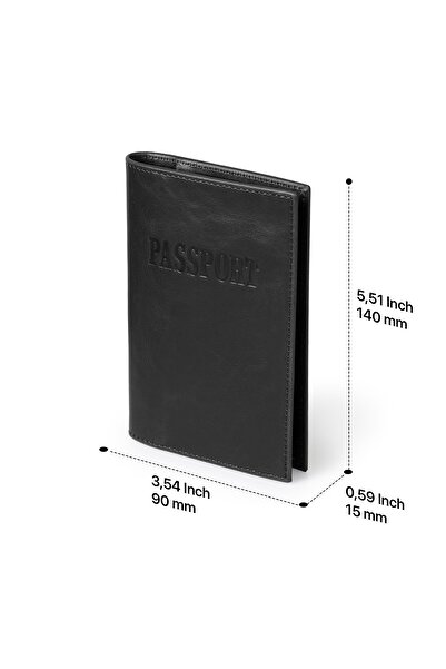 OttoAngelino Otto Angelino Leather Passport Case Wallet - Rfid Protected - Black