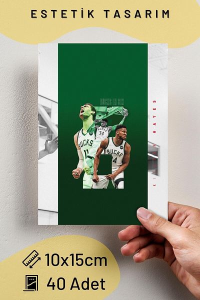 Postifull Σετ κολάζ και αφίσα NBA - Αθλητική αφίσα τοίχου με δώρο ταινίας - 40 τμχ 10*15cm