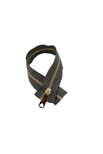 The Fabric Yarn سحاب ذهبي من فرو المنك الداكن 50 سم