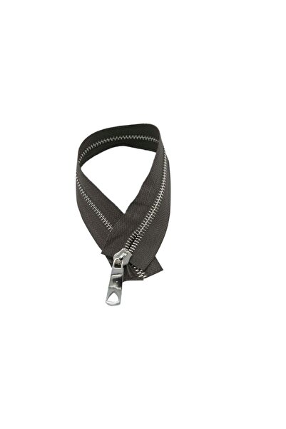 The Fabric Yarn سحاب فضي من فرو المنك الداكن 30 سم