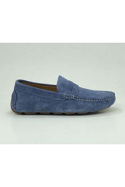 Clasica Pantofi de bărbați din piele naturală albastră