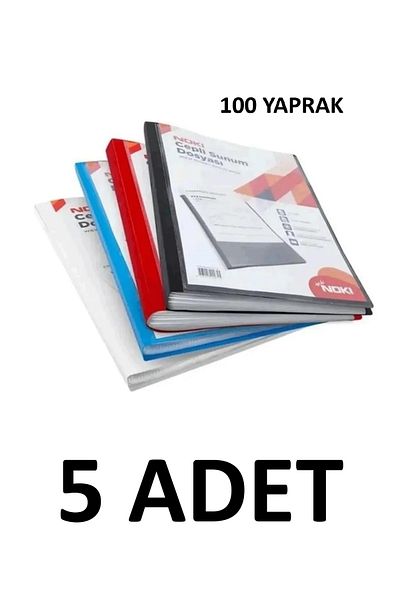 Noki 5 Mixed Colors 100 Sheets Pocket Presentation Binder