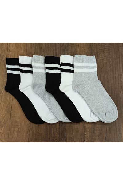Leement socks Мъжки спортни чорапи от 6 части, средна височина, Икономичен колеж