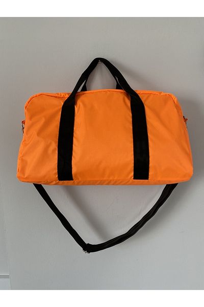 ICONE BAG Portocaliu neon - Geantă sport pentru femei și bărbați, geantă de fitness unisex cu buzunare, țesătură parașută