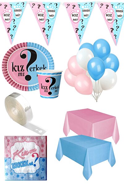 Parti dolabı 8 Parça Cinsiyet Belirleme Seti Mini Zincir Balon Flama Kız Mı Erkek Mi Masa Oda Parti Dekor Süsü